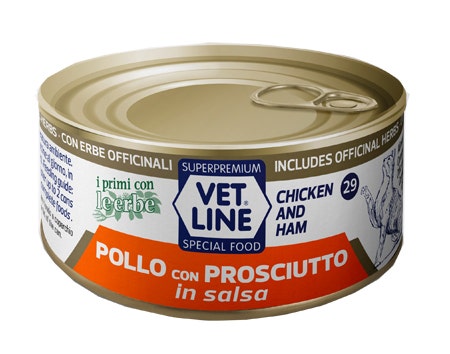Vet Line Per Gatto Pollo Con Prosciutto In Salsa 70g-1