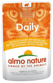 Almo Nature Daily Pollo e Salmone alimento umido per gatti adulti 70g-1