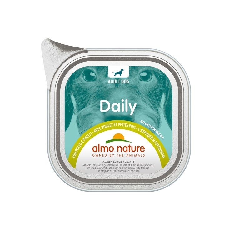 Almo Nature Daily Pollo e Piselli alimento umido per cani adulti 300g-1