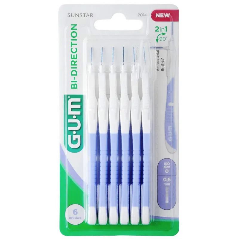 Gum Bi-Direction scovolino interdentale 0.6mm 6 pezzi-1