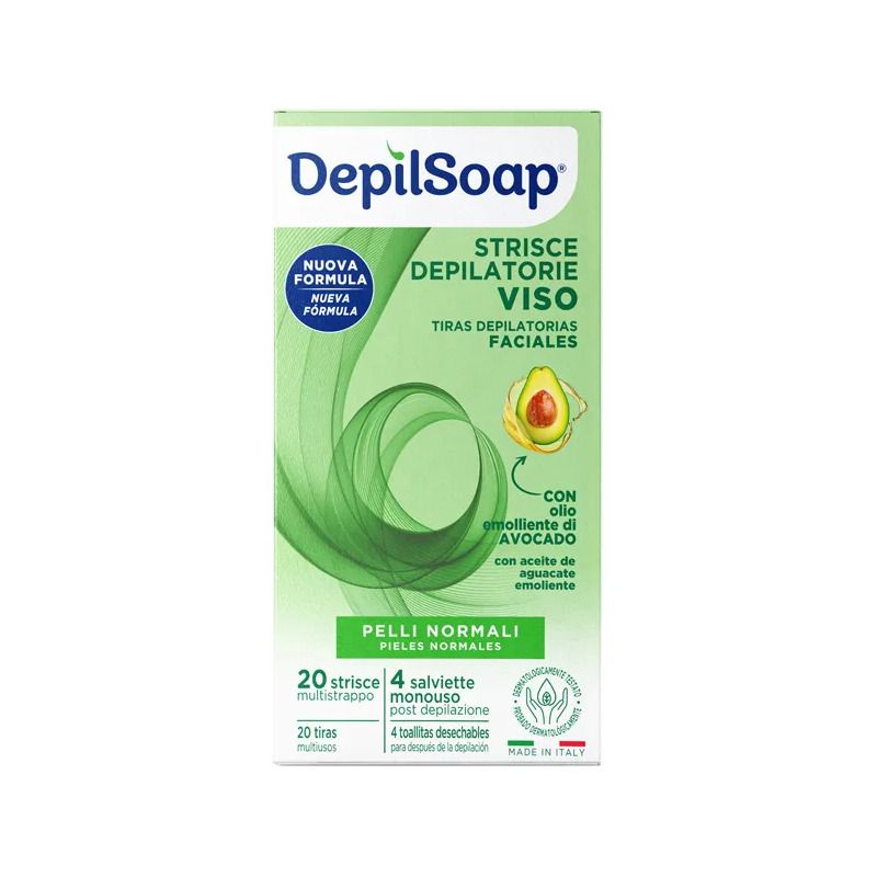 Depilsoap 20 Strisce Depilatorie Viso Pelli Normali-1