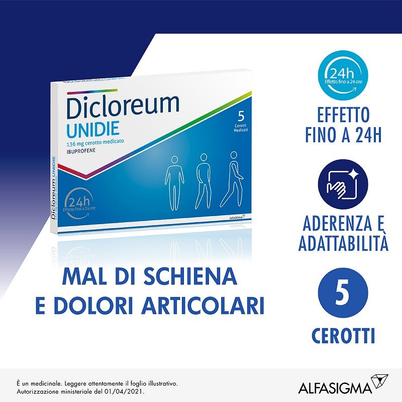 Dicloreum Unidie 136mg 5 cerotti medicati-1