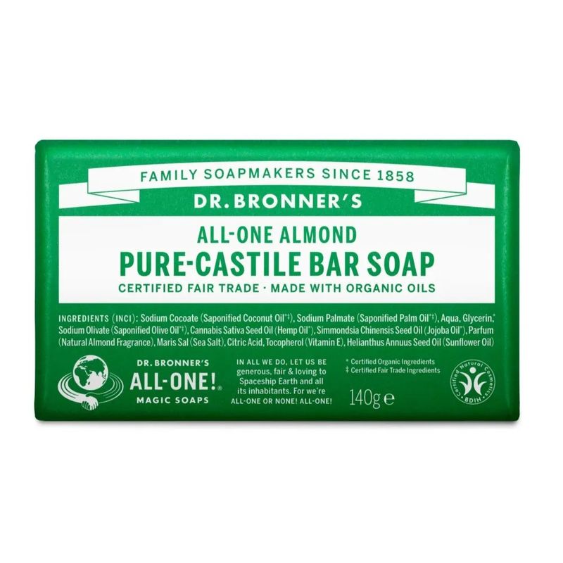 Dr. Bronner's Almond puro sapone solido bio alla mandorla 140g-1