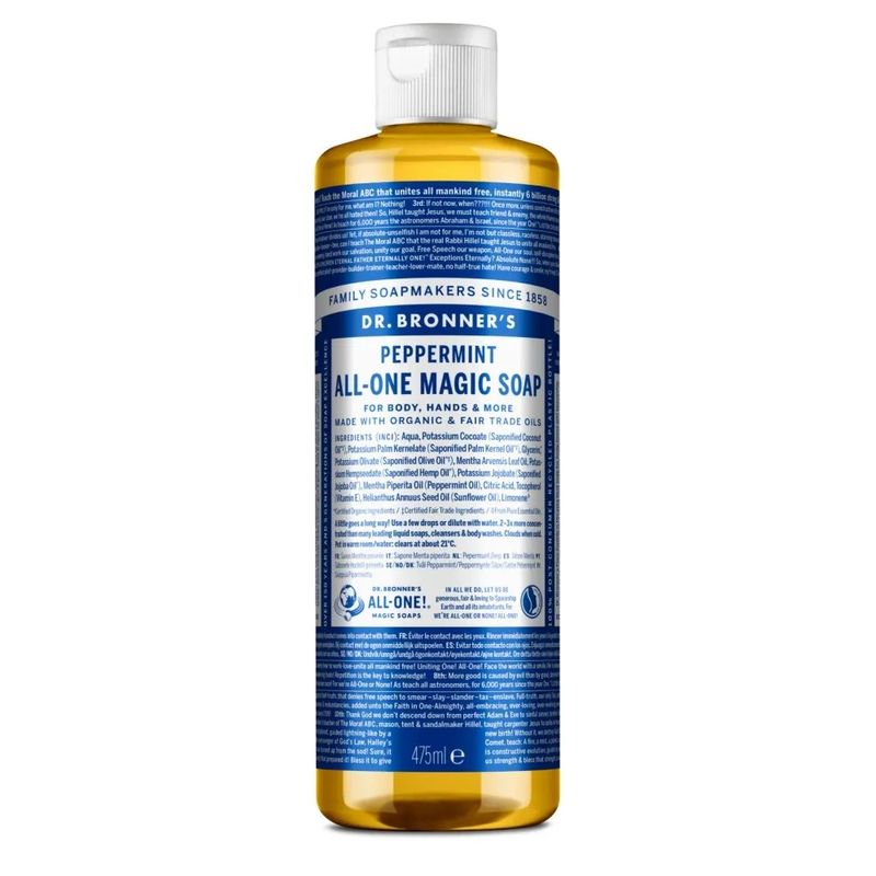 Dr. Bronner's Peppermint sapone liquido bio 18in1 alla menta piperita 475ml-1