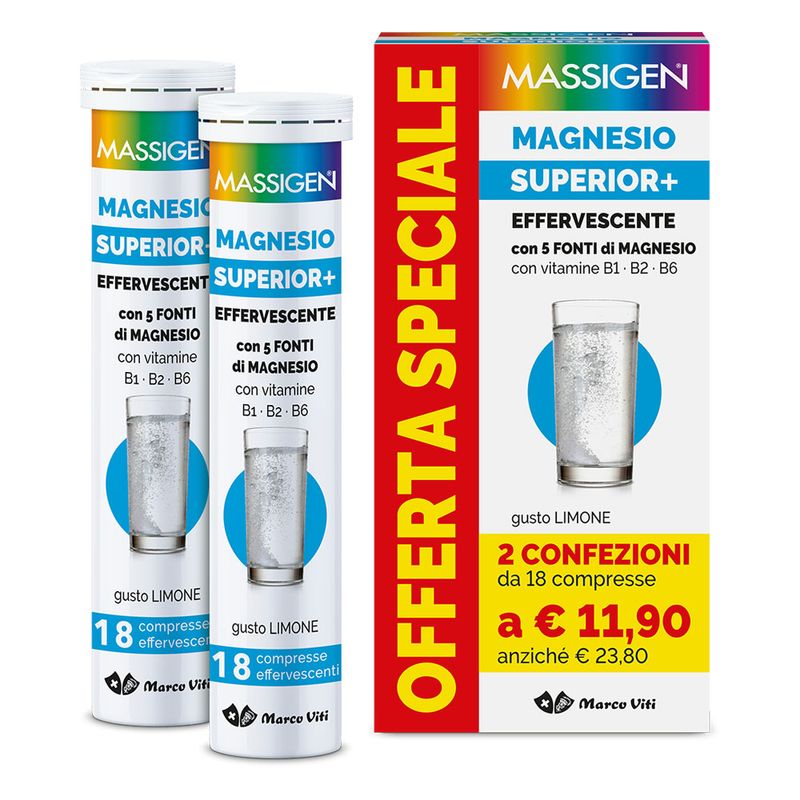 Massigen Magnesio Superior+ 18+18 compresse effervescenti-1