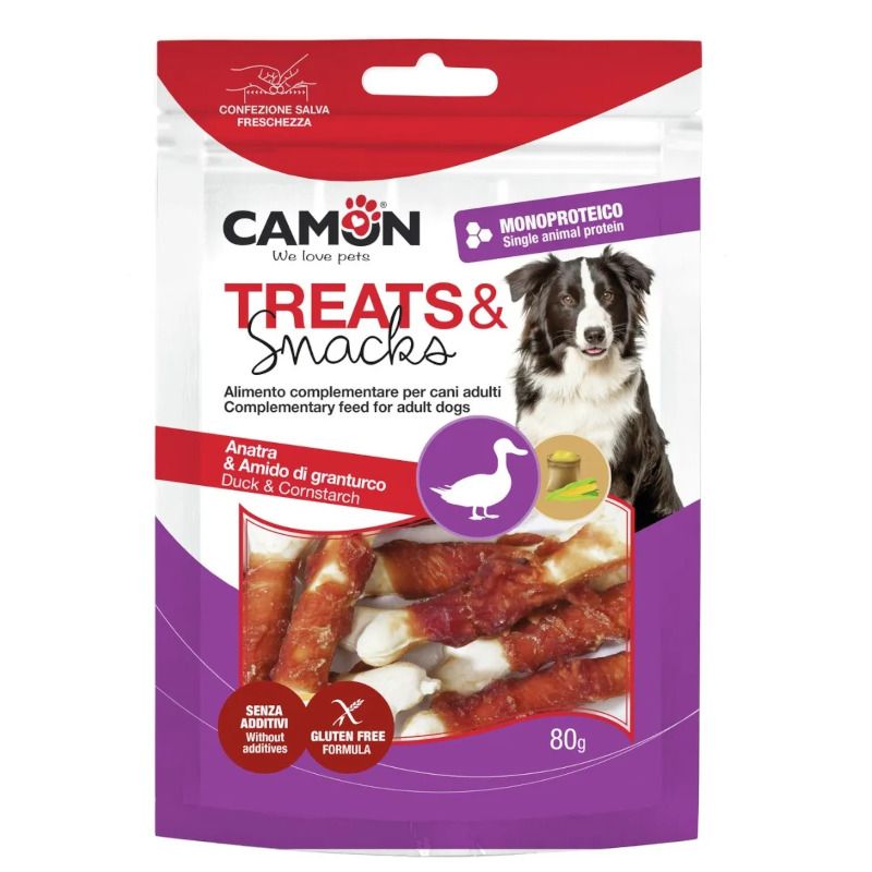 Camon Ossicini Arrotolati con Anatra Per Cani 80g-1