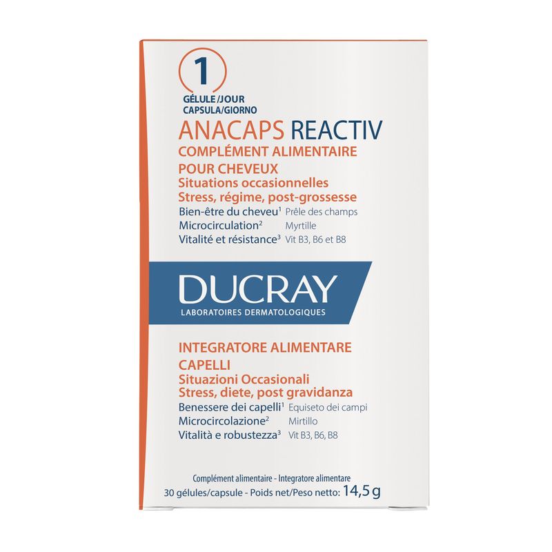 Ducray Anacaps Reactiv Integratore Alimentare Capelli 30 Capsule-1