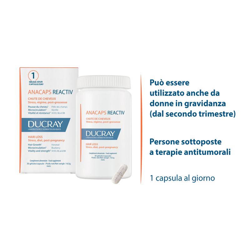 Ducray Anacaps Reactiv Integratore Alimentare Capelli 30 Capsule-2