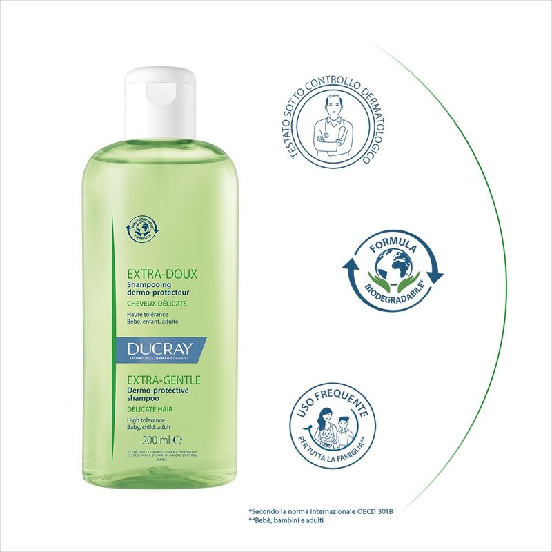 Ducray Extra Delicato Shampoo Dermoprotettivo capelli normali 200ml-2