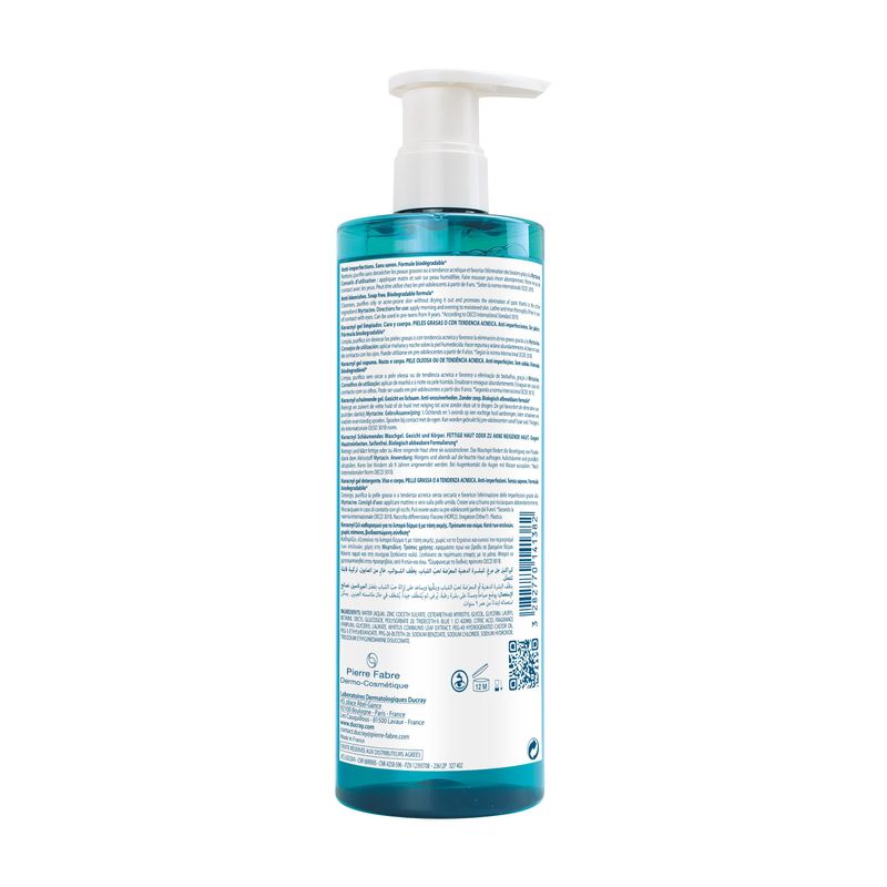 Ducray Keracnyl Gel detergente - pelle grassa a tendenza acneica 400ml-2