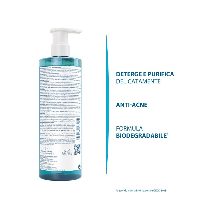 Ducray Keracnyl Gel detergente - pelle grassa a tendenza acneica 400ml-4