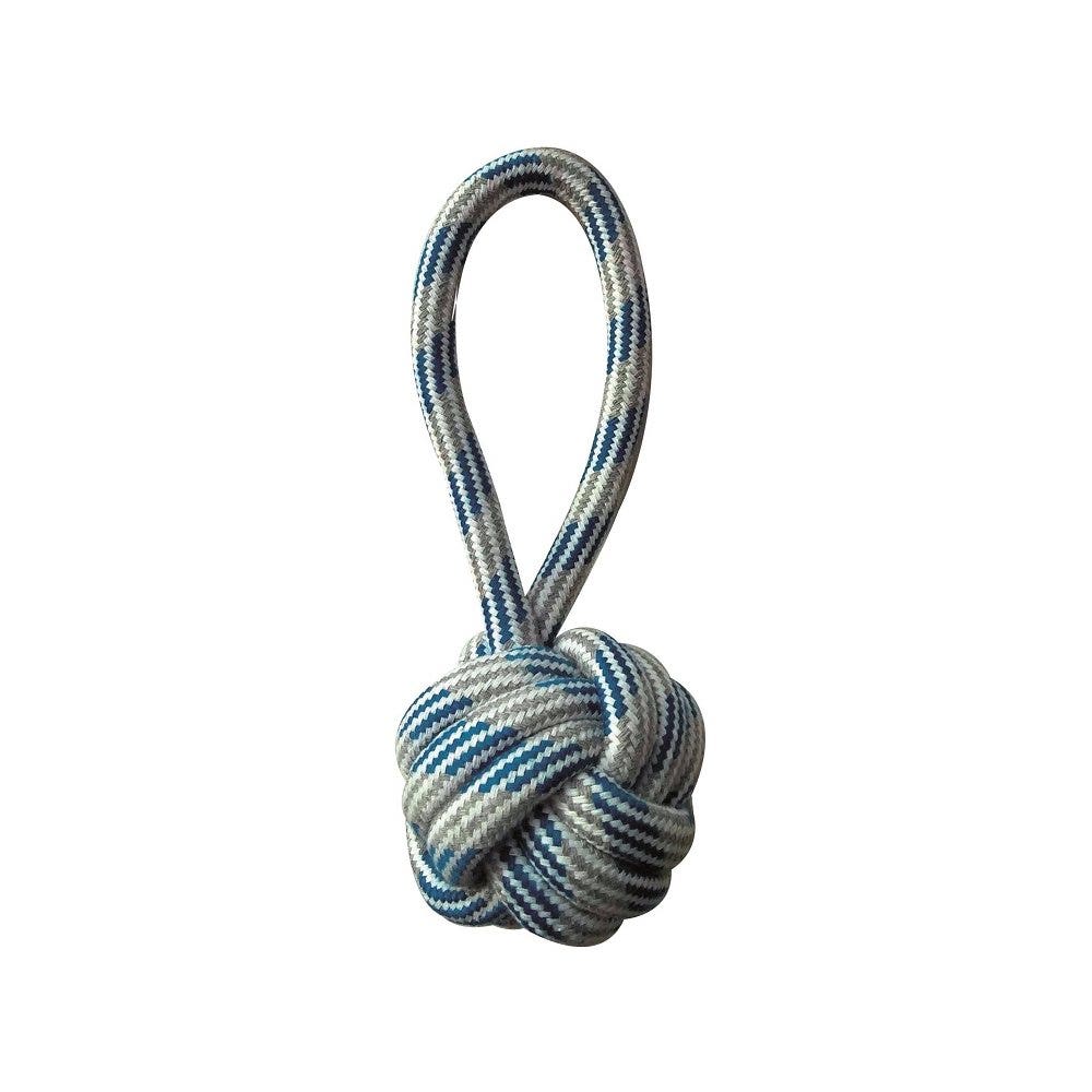 Croci Cotonosso Maniglia Con Palla Pastel Blue Gioco Per Cani 20cm-1