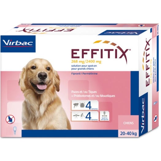 Effitix Spot-On Soluzione 24 Pipette 4,40ml 268mg + 2.400mg Cani Da 20 A 40kg-1