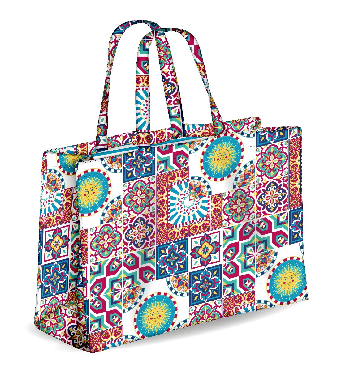 Colors Tote Borsa Mare Reversibile Sun Mix-2