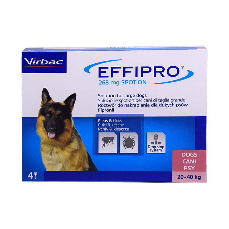 Effipro Spot-on 268mg Antiparassitario per cani taglia grande 20-40kg 4 pipette-1