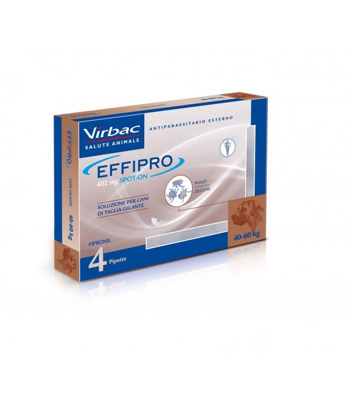 Effipro Spot-on 402mg Antiparassitario per cani taglia grande 40-60kg 4 pipette-1