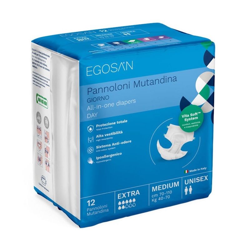 Egosan Giorno Pannolone Mutandina Incontinenza Assorbenza Extra Taglia Large 12 Pezzi-1
