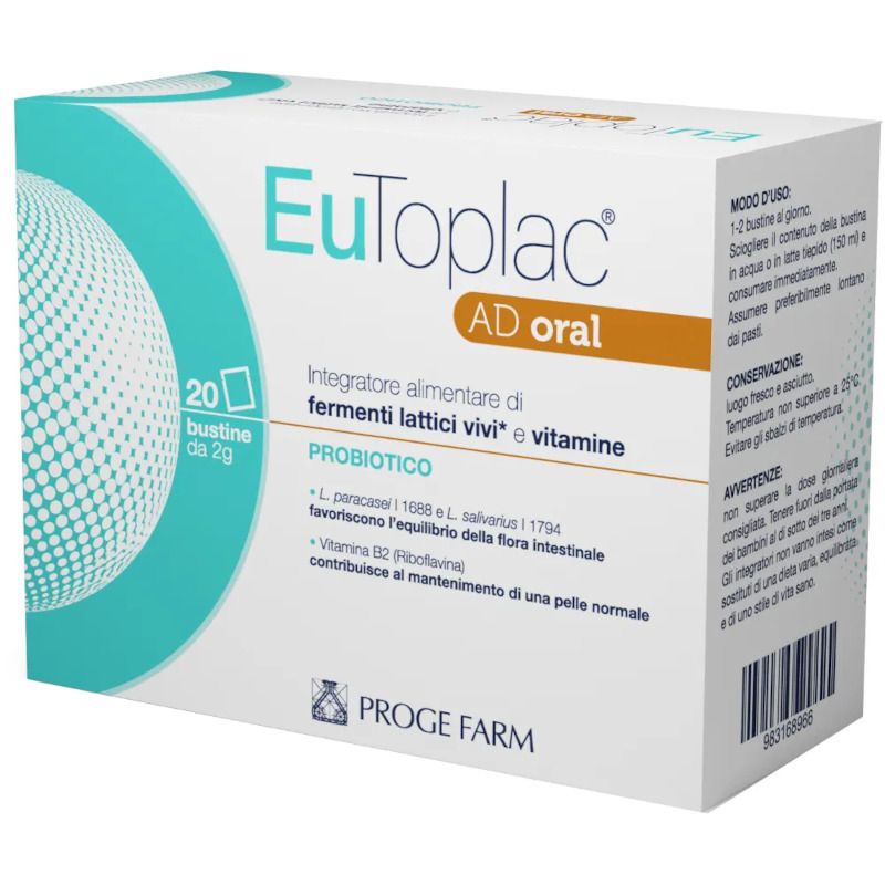 Eutoplac Ad Oral integratore alimentare 20 bustine-1