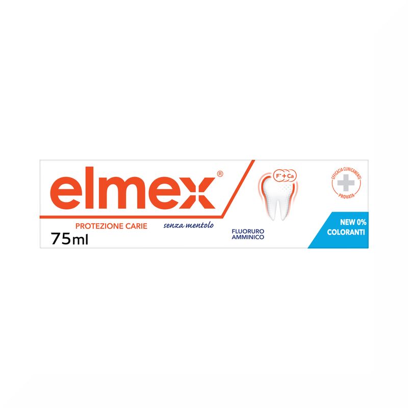 Elmex Dentifricio Protezione Carie con fluoruro amminico senza mentolo 75ml-2