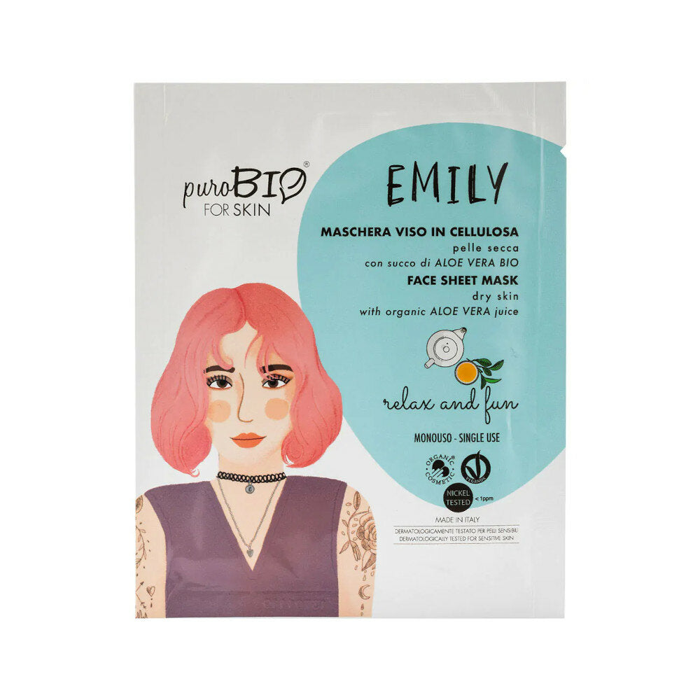 Purobio For Skin Emily Maschera Viso in cellulosa Relax and Fun 1 maschera monouso-2