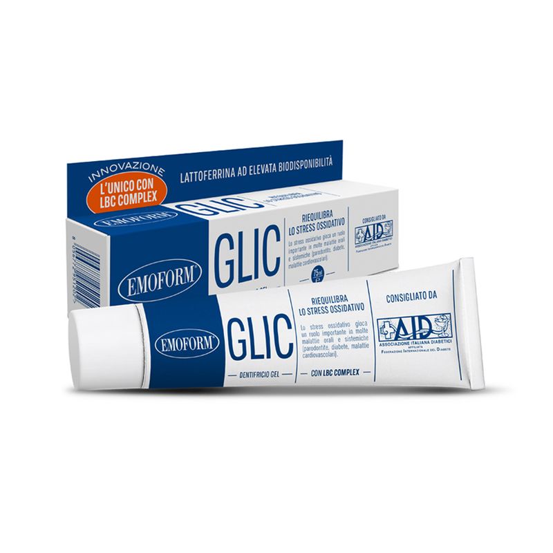 Emoform Glic dentifricio gel riequilibra lo stress ossidativo 75ml-1