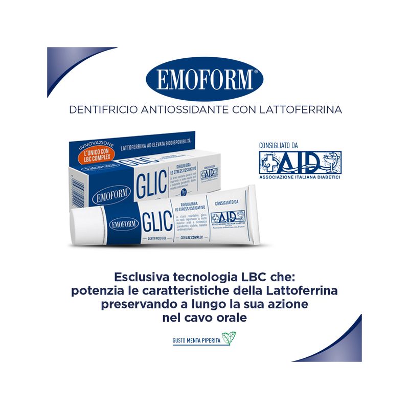 Emoform Glic dentifricio gel riequilibra lo stress ossidativo 75ml-2