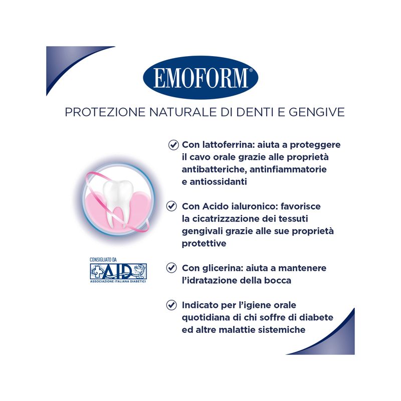 Emoform Glic dentifricio gel riequilibra lo stress ossidativo 75ml-3