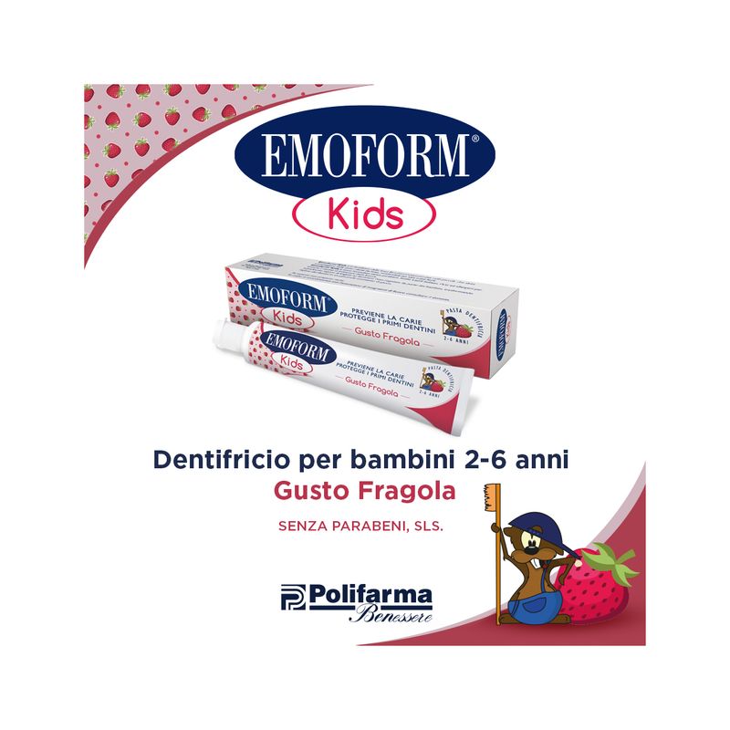 Emoform Kids dentifricio per bambini 2-6 anni gusto fragola 50ml-2