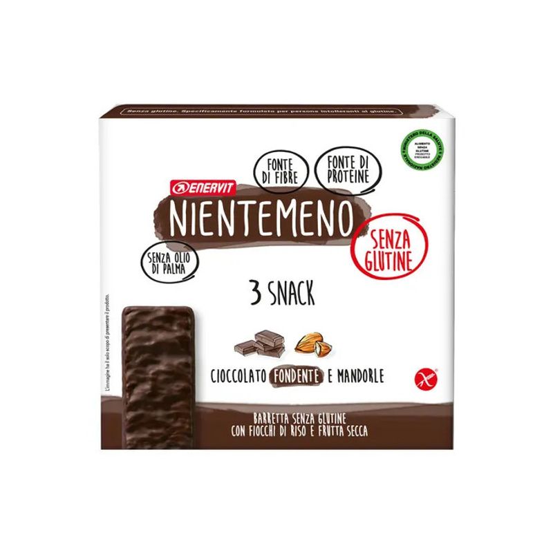 Enervit Nientemeno Barretta Cioccolato Fondente e Mandorle 3x21g-1