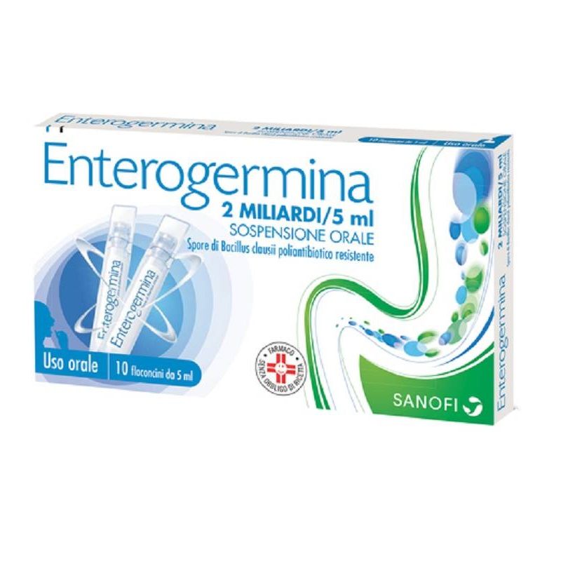 Enterogermina Sospensione Orale 10 flaconcini 2 miliardi 5ml-1