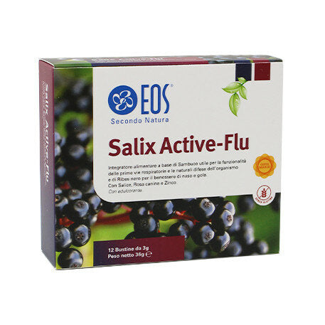 Eos Salix Active-Flu favorisce il benessere di naso e gola 12 bustine gusto arancio-2