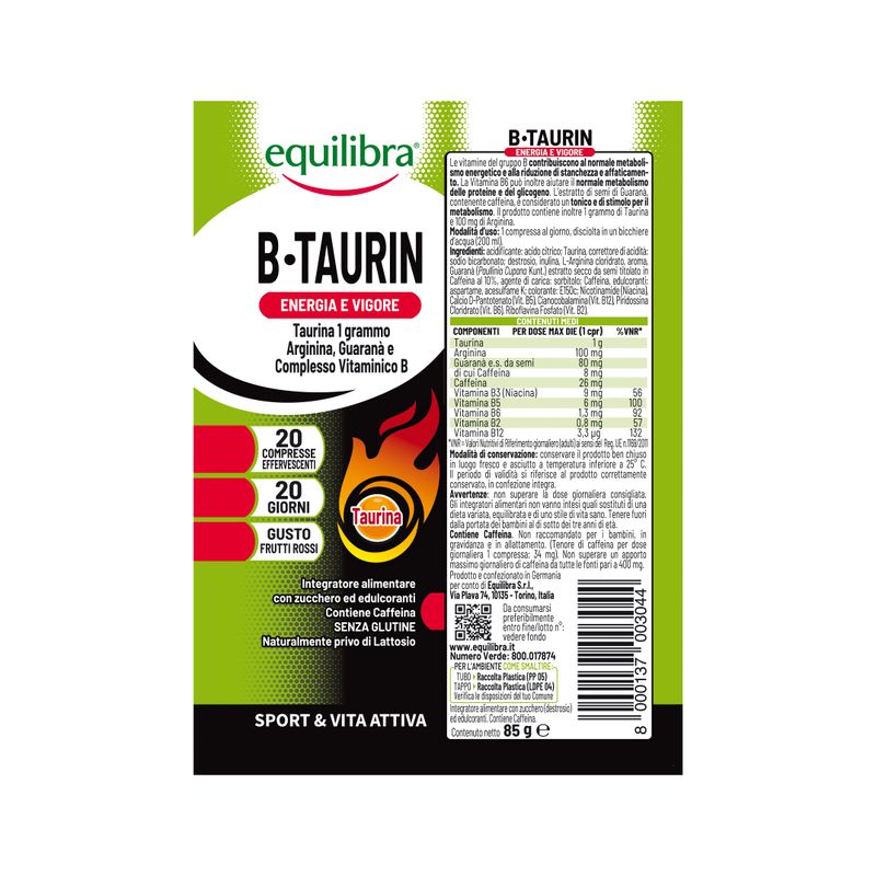 Equilibra B-Taurin Energia Istantanea 20 compresse effervescenti-2