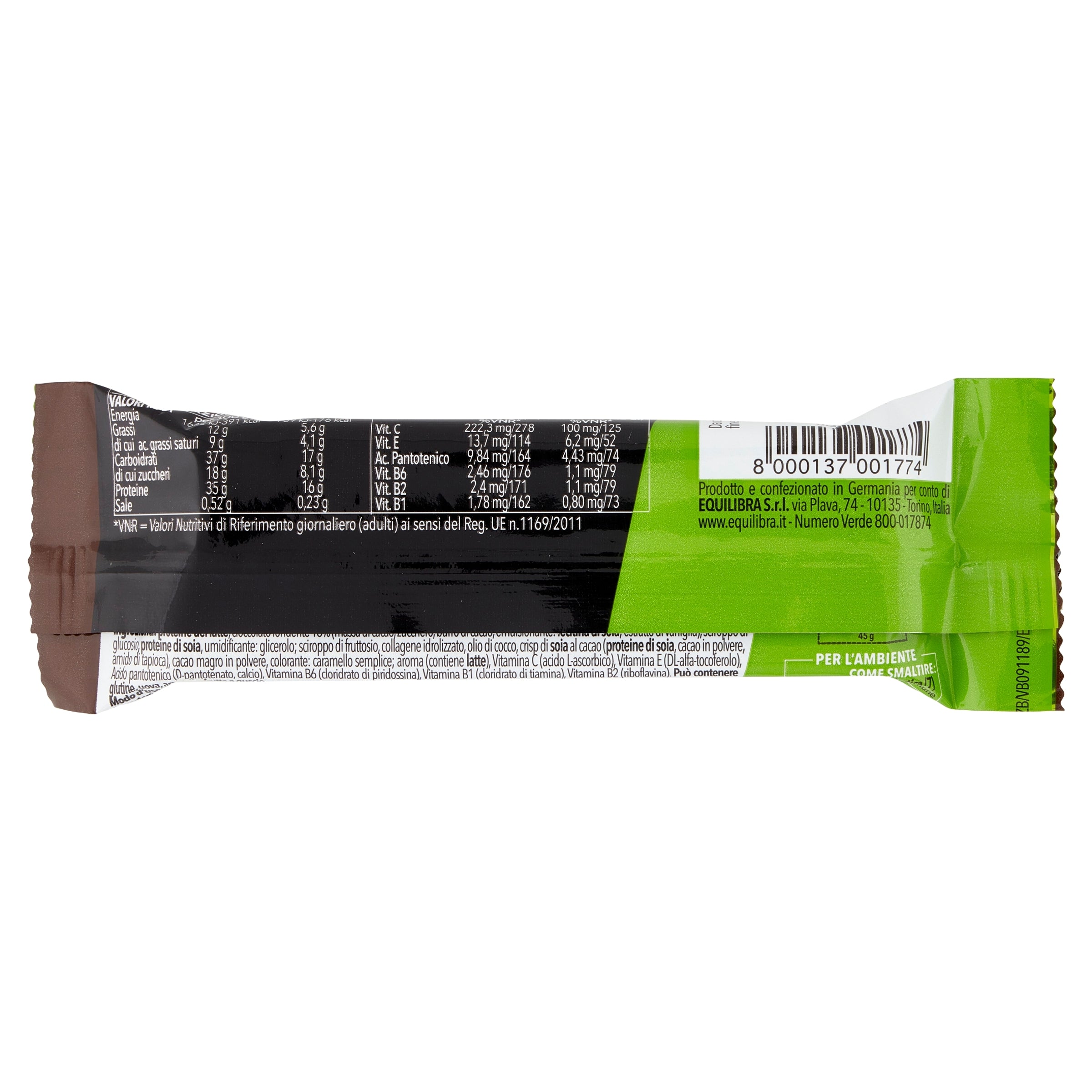 Equilibra barretta protein 35% gusto dark chocolate 45g-2