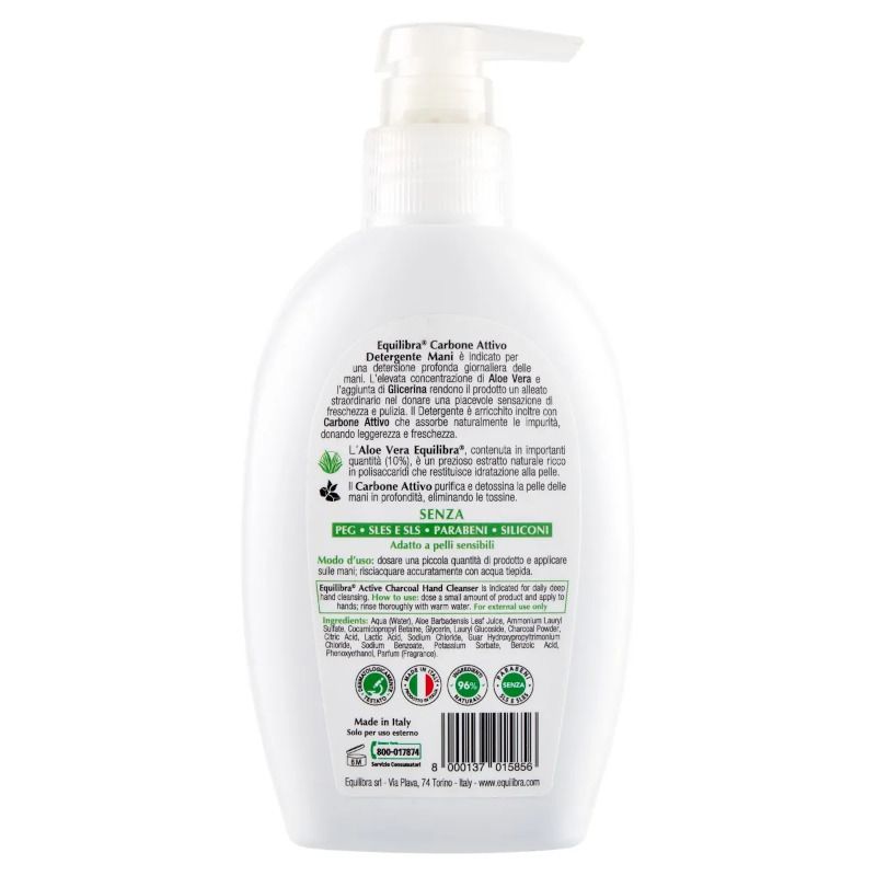 Equilibra Carbone Attivo Detergente Mani Detox 300ml-2