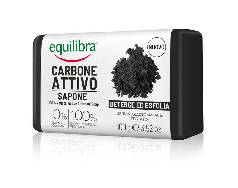 Equilibra Carbone Attivo Sapone 100% Vegetale Viso E Corpo 100g-1