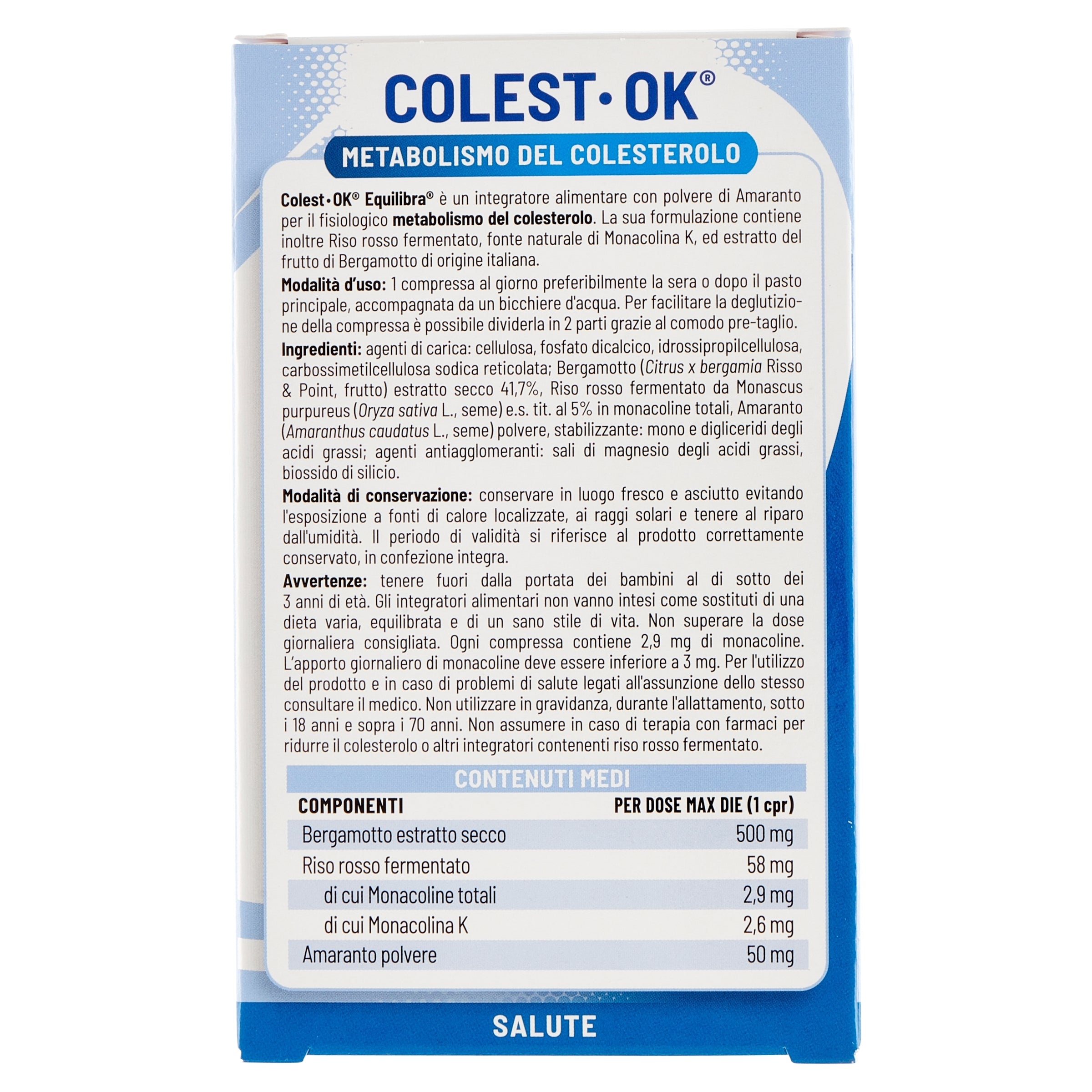 Equilibra Colest-Ok per il metabolismo del colesterolo 20 compresse-7