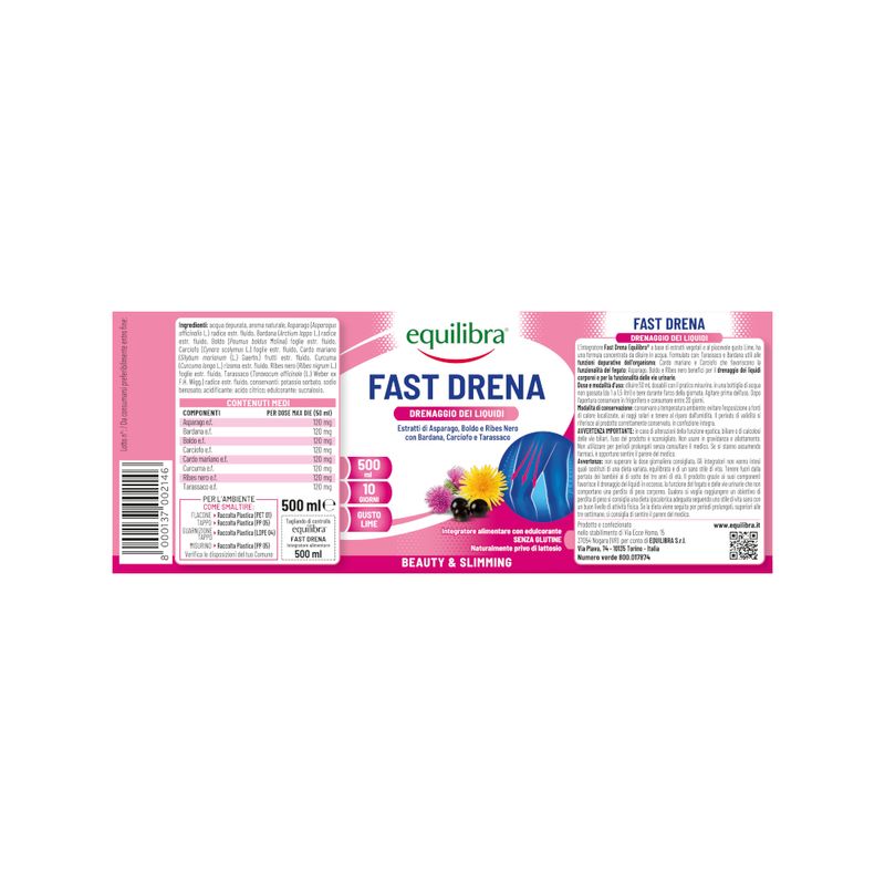 Equilibra Fast Drena perdita di peso gusto Lime 500ml-2