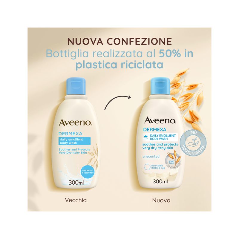 Aveeno Dermexa bagno doccia emolliente per uso quotidiano 300ml-5