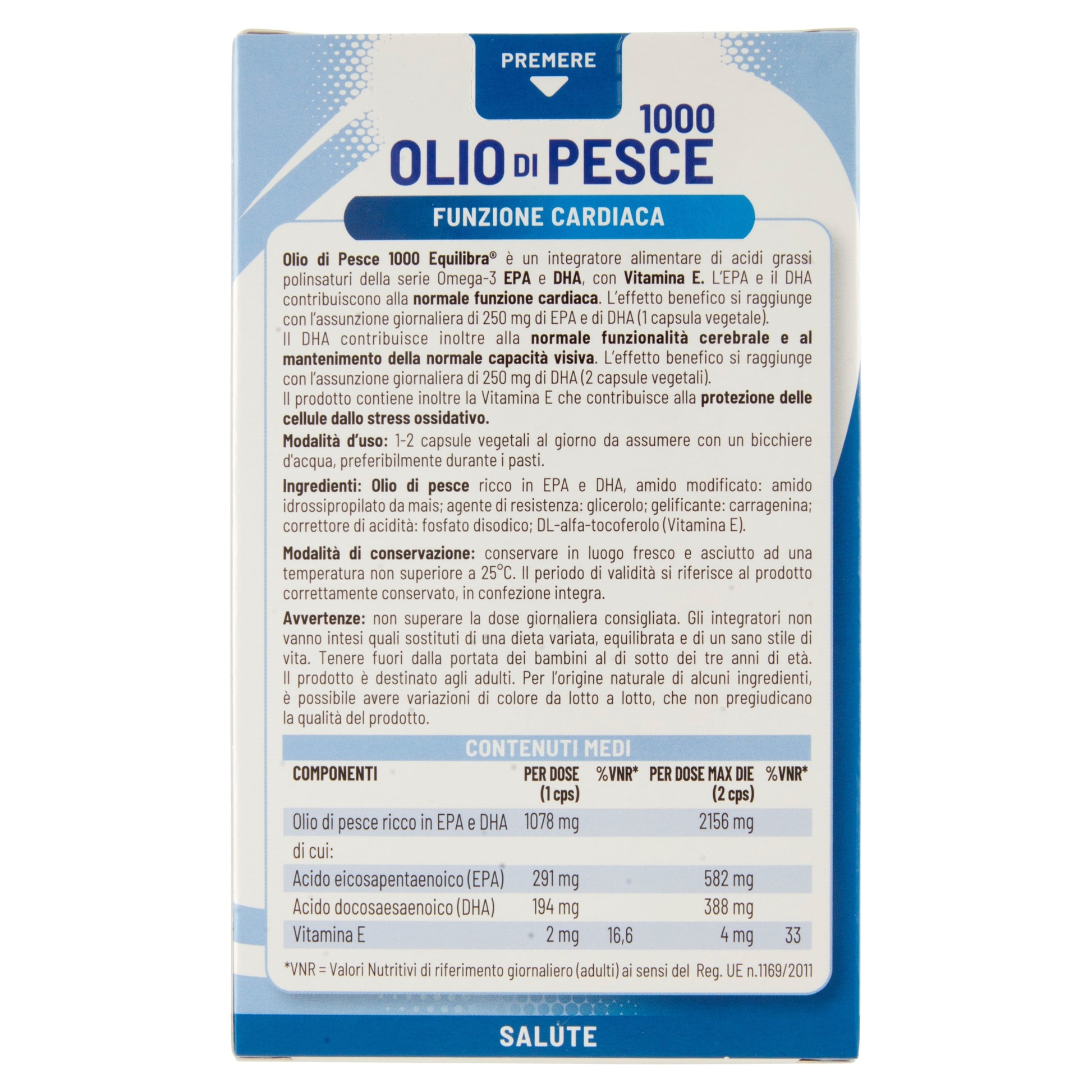 Equilibra Olio di Pesce 1000 coadiuvante della funzione cardiaca e cerebrale 60perle-2