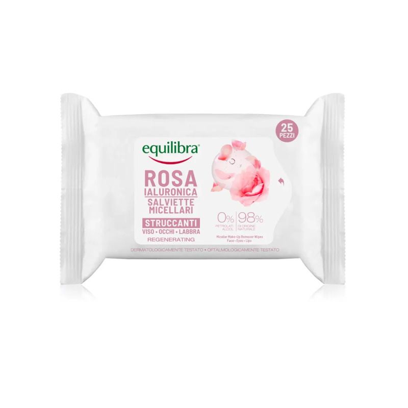 Equilibra Rosa Ialuronica 25 Salviette Micellari Struccanti-1