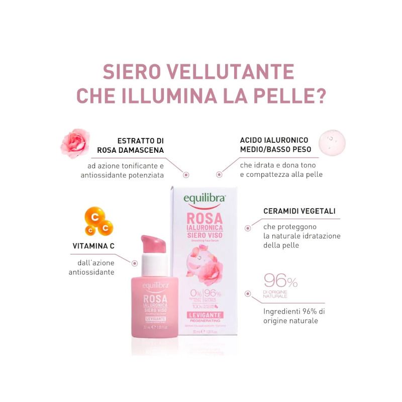 Equilibra Rosa Ialuronica Siero Viso Levigante 30ml-2