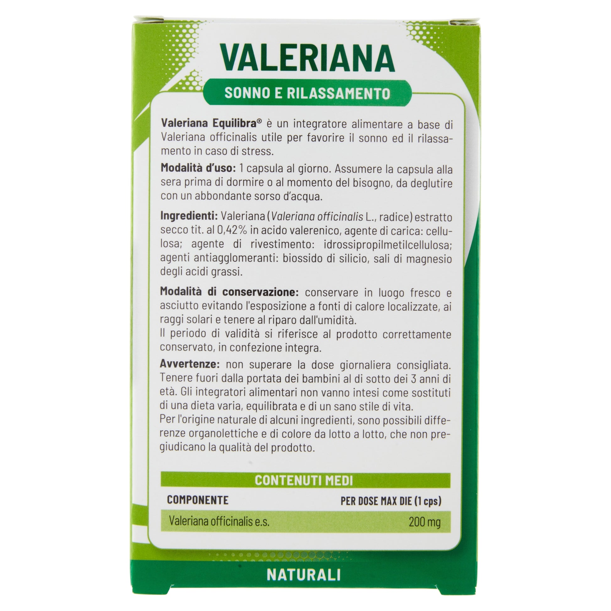 Equilibra Valeriana 30 capsule integratore alimentare-2