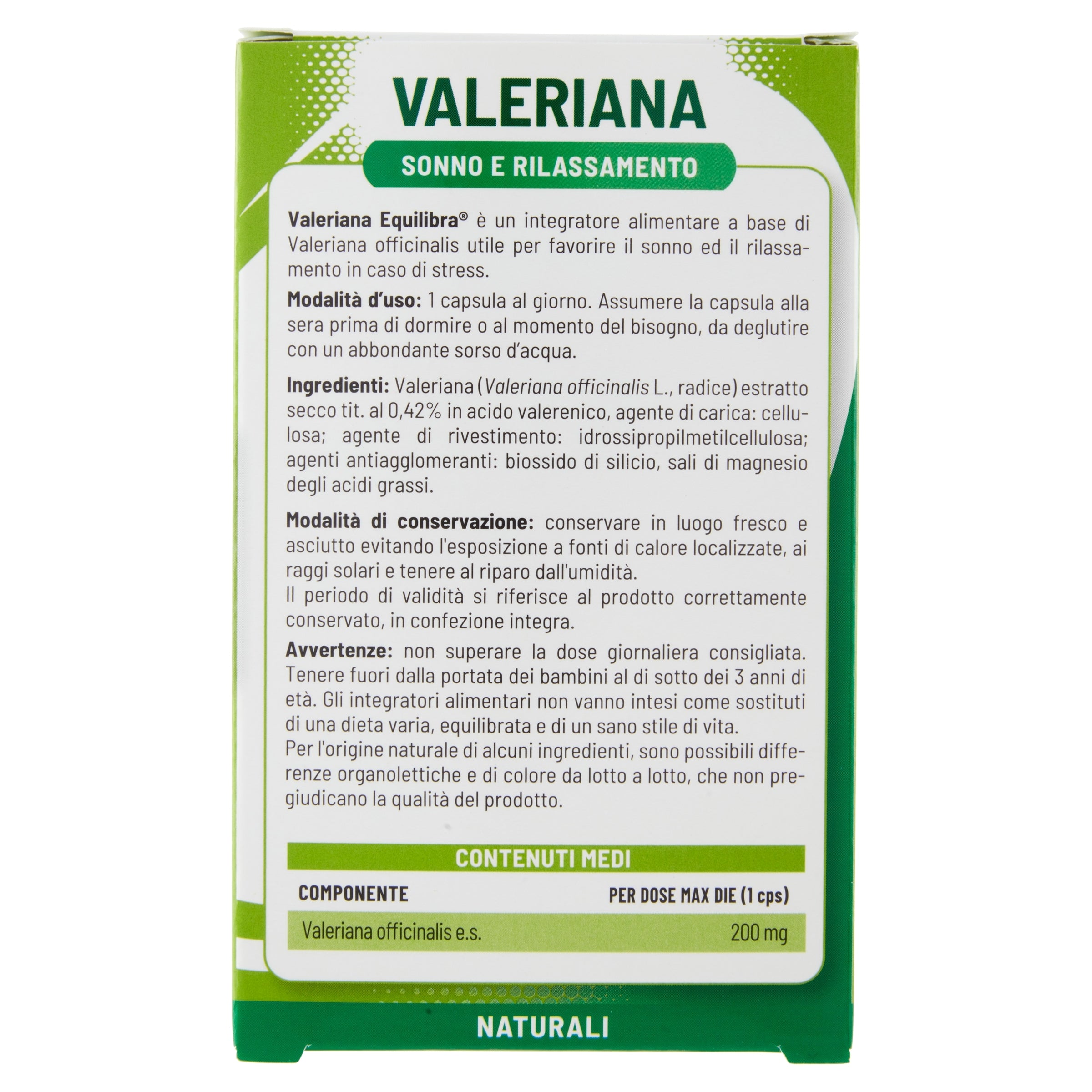 Equilibra Valeriana 30 capsule integratore alimentare-2