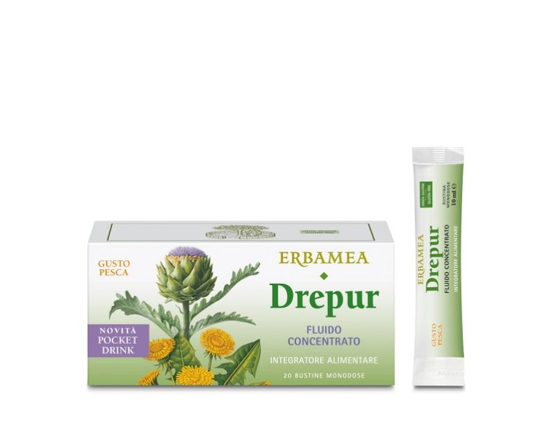 Erbamea Drepur Fluido Concentrato per le funzioni depurative dell'organismo 20 bustine-1