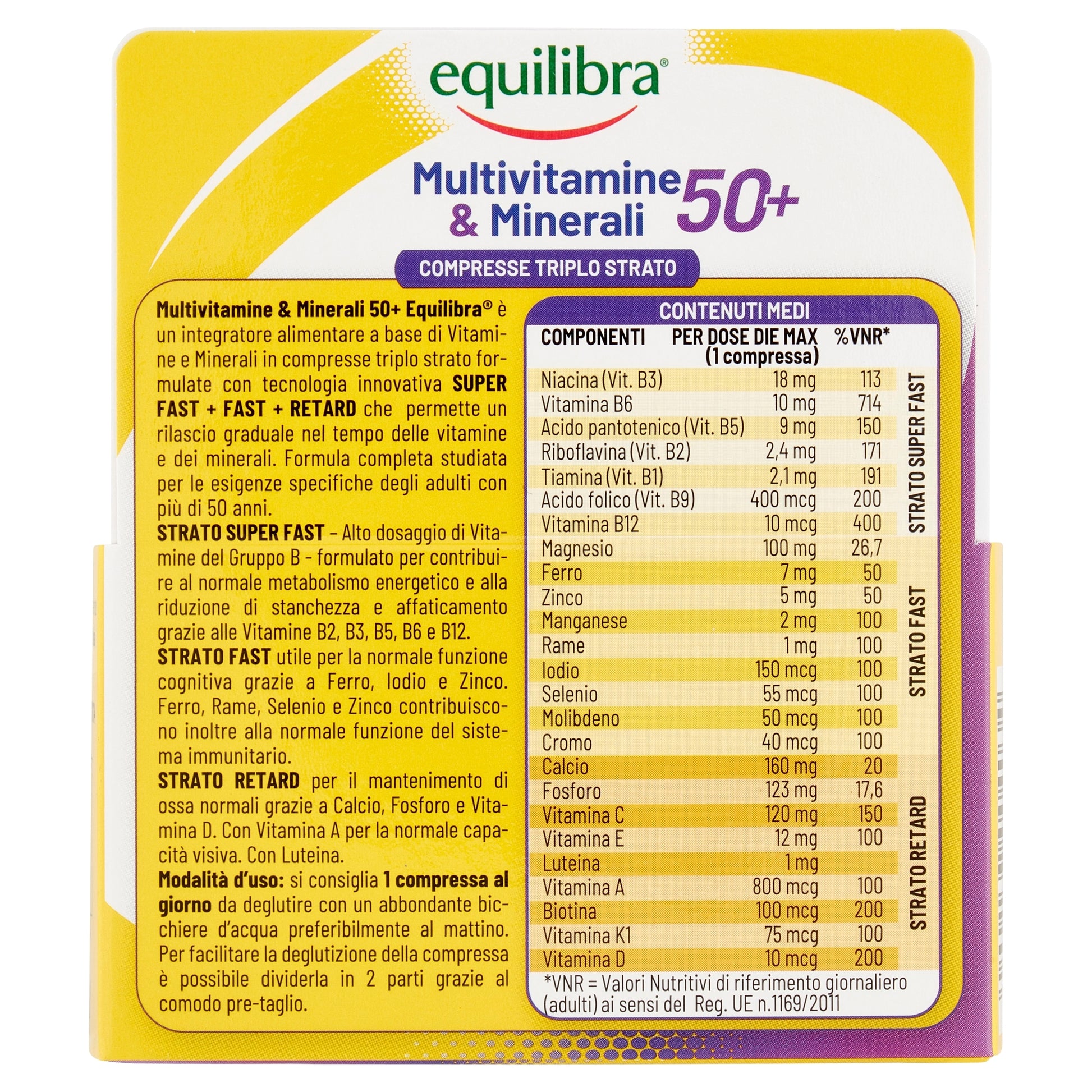Equilibra Multivitamine e Minerali per adulti 50+ anni 30 compresse triplo strato-3