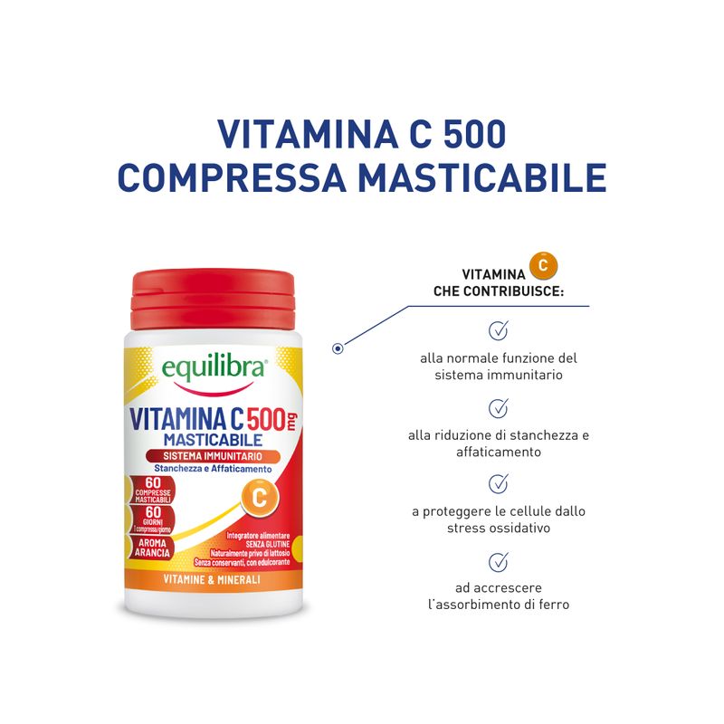 Equilibra Vitamina C 500 60 Compresse Masticabili-2