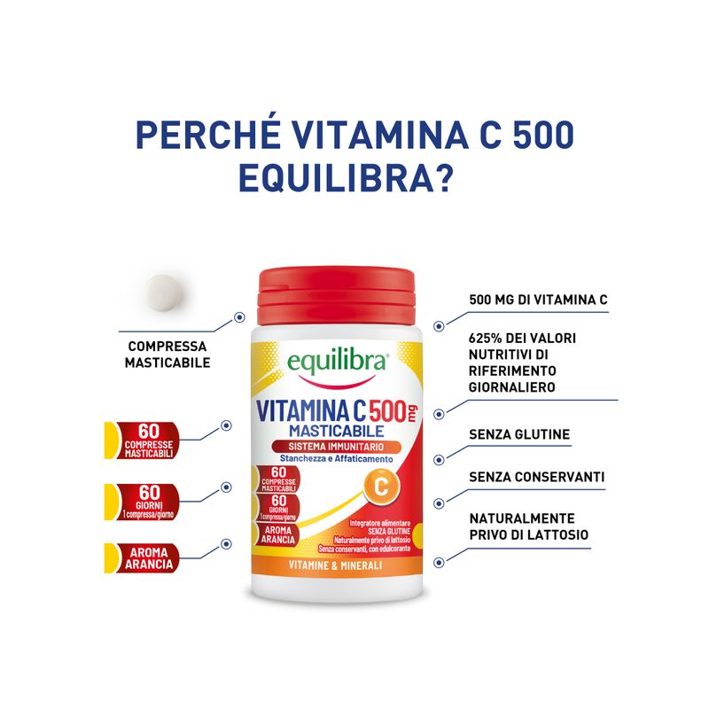 Equilibra Vitamina C 500 60 Compresse Masticabili-3