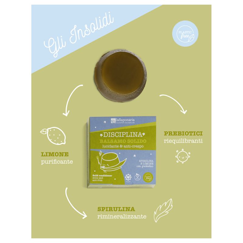 La Saponaria Inner Disciplina balsamo solido lucidante e anti-crespo 40ml-2
