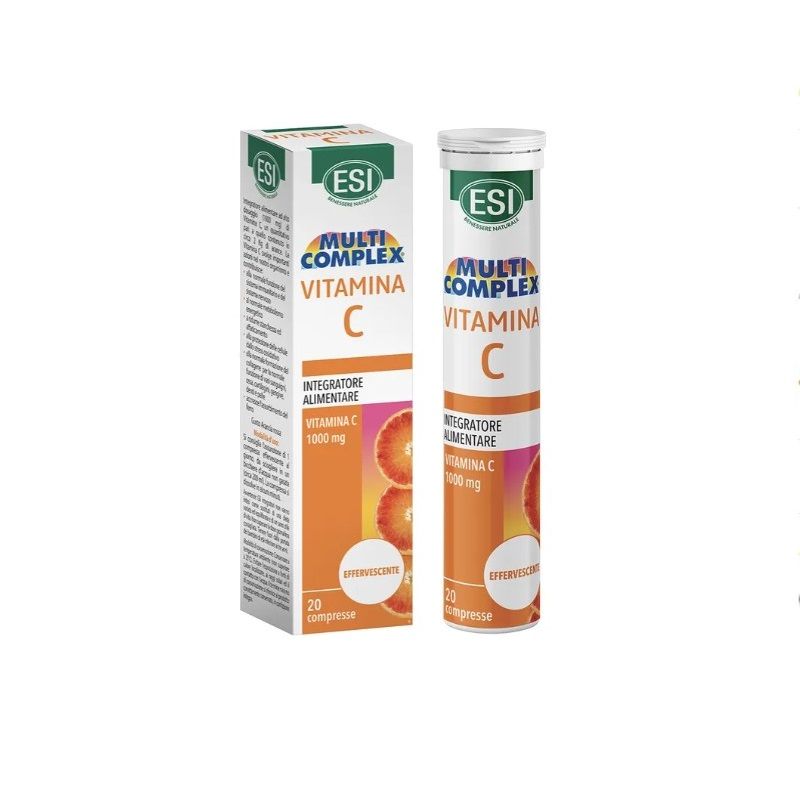 Esi Multi CompleX Vitamina C integratore 20 compresse effervescenti gusto arancia rossa-1