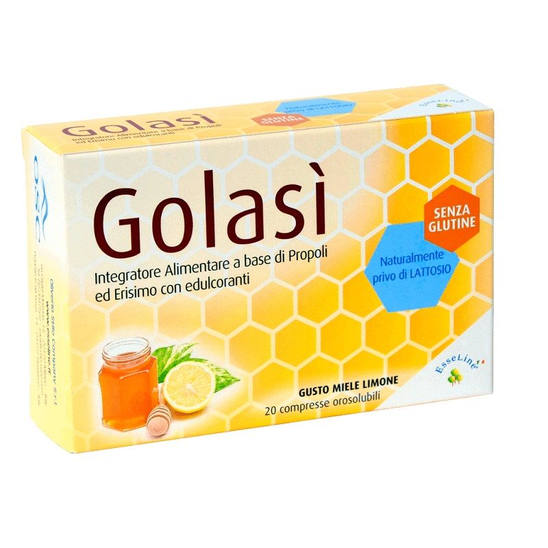 Esseline Golasì per il benessere della gola 20 compresse orosolubili gusto miele e limone-1